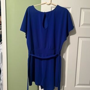 Vetinee Womens Summer Belted Romper Keyhole Back Short Sleeve Jumpsuit Playsuit